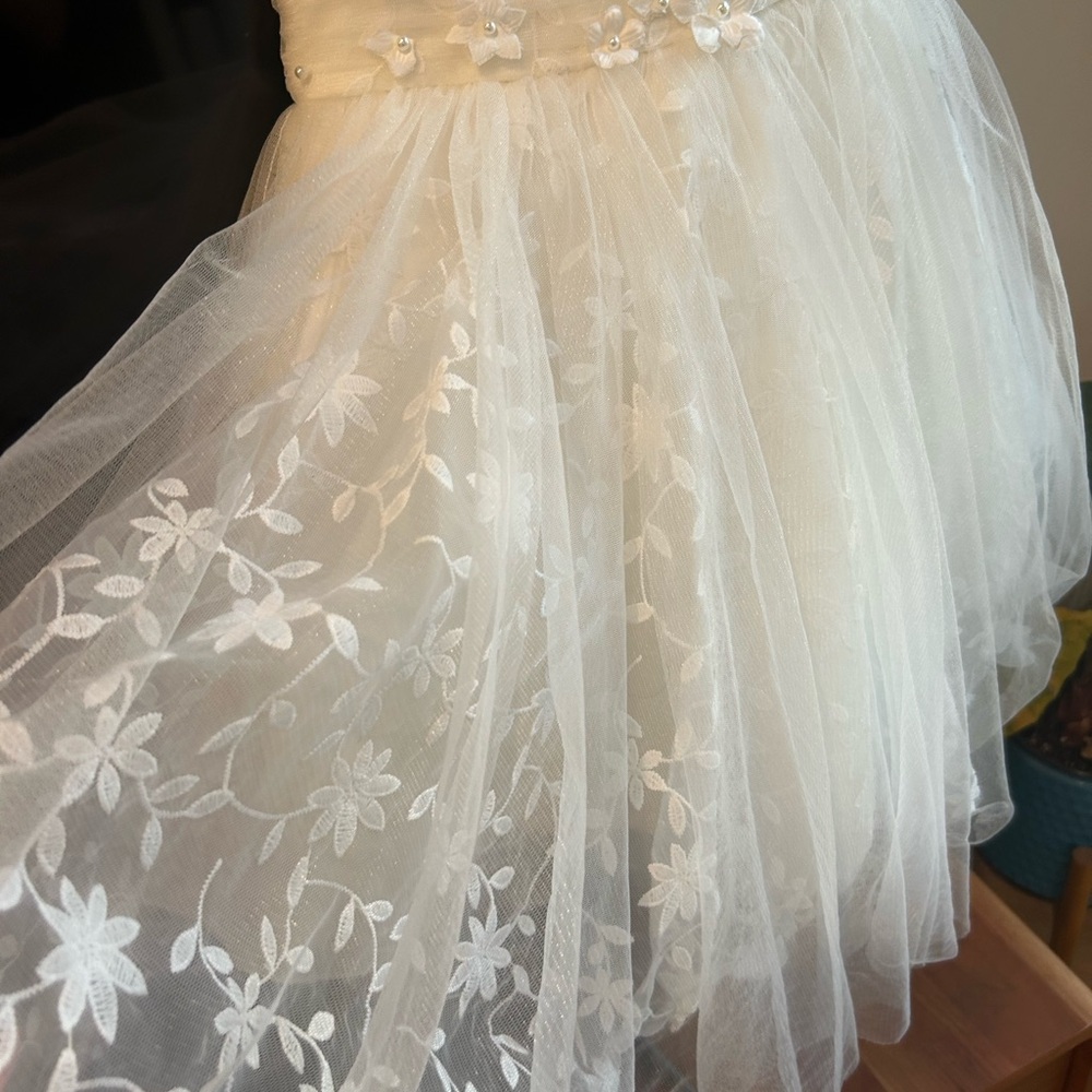 Elegant White Flower Girl Dress, BHLDN - Picture 5 of 6